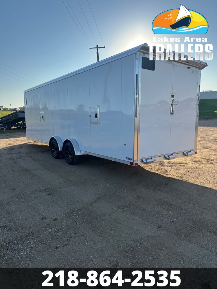 2026 NEO 7.5X29 NASX WHITE ALUMINUM ENCLOSED SNOWMOBILE TRAILER
