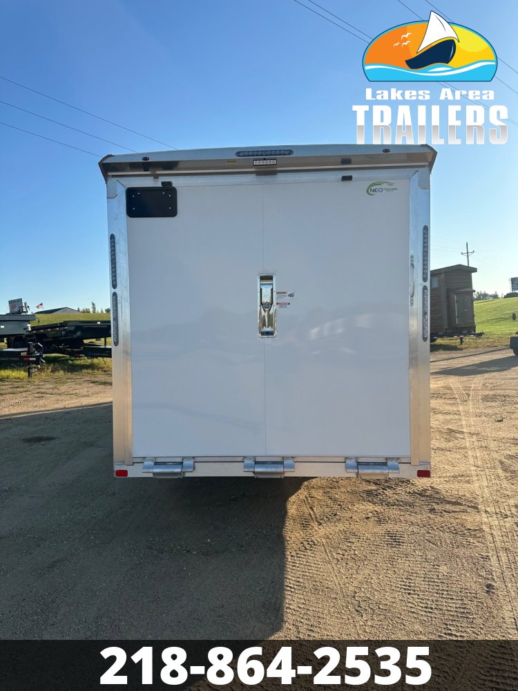 2026 NEO 7.5X29 NASX WHITE ALUMINUM ENCLOSED SNOWMOBILE TRAILER