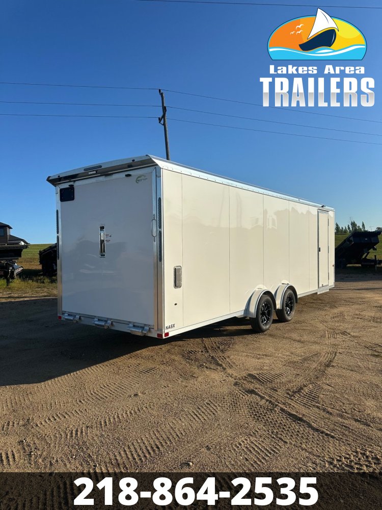2026 NEO 7.5X29 NASX WHITE ALUMINUM ENCLOSED SNOWMOBILE TRAILER