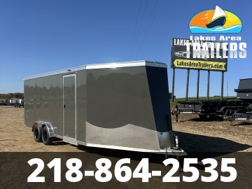 2027 NEO 7.5X23 NASX BATTLESHIP GRAY ALUMINUM ENCLOSED SNOWMOBILE TRAILER
