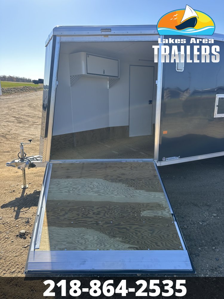 2027 NEO 7.5X23 NASX BATTLESHIP GRAY ALUMINUM ENCLOSED SNOWMOBILE TRAILER