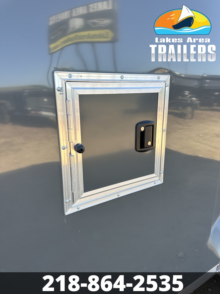 2027 NEO 7.5X23 NASX BATTLESHIP GRAY ALUMINUM ENCLOSED SNOWMOBILE TRAILER