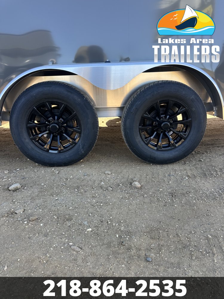 2027 NEO 7.5X23 NASX BATTLESHIP GRAY ALUMINUM ENCLOSED SNOWMOBILE TRAILER