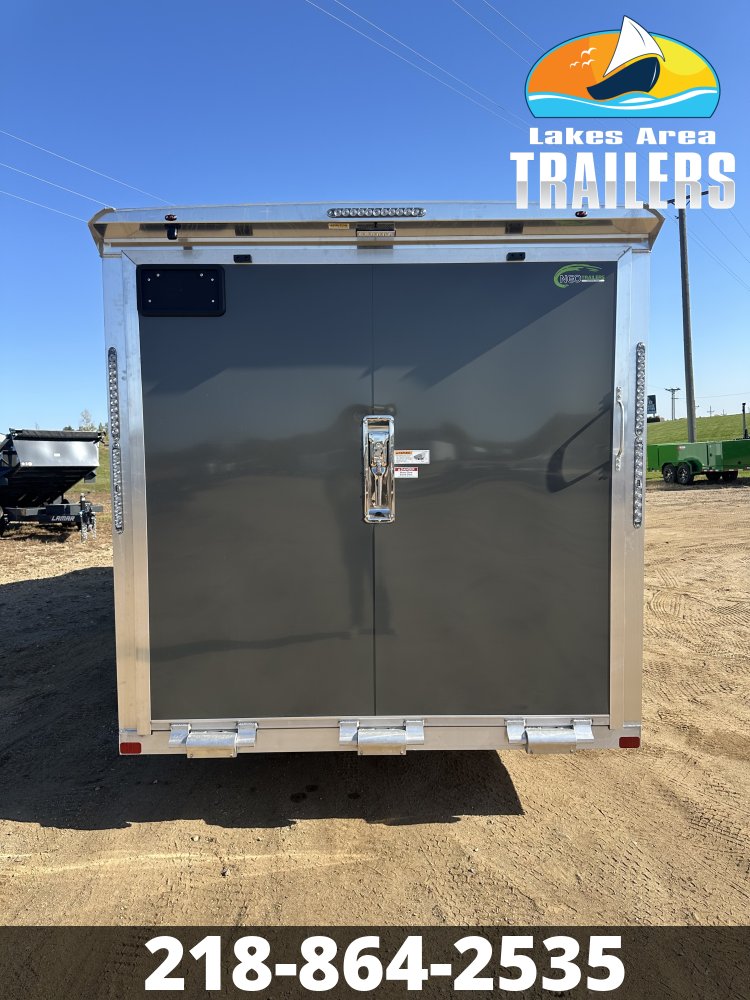 2027 NEO 7.5X23 NASX BATTLESHIP GRAY ALUMINUM ENCLOSED SNOWMOBILE TRAILER