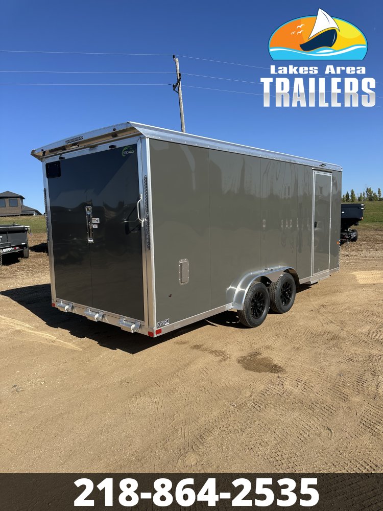 2027 NEO 7.5X23 NASX BATTLESHIP GRAY ALUMINUM ENCLOSED SNOWMOBILE TRAILER