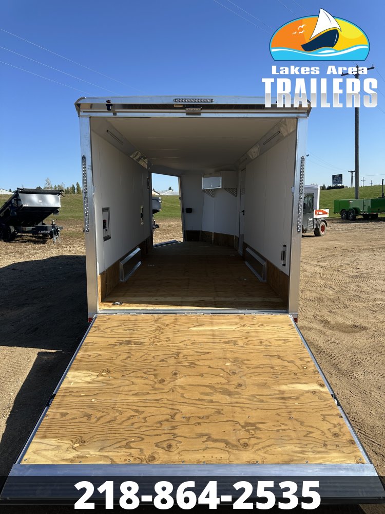 2027 NEO 7.5X23 NASX BATTLESHIP GRAY ALUMINUM ENCLOSED SNOWMOBILE TRAILER