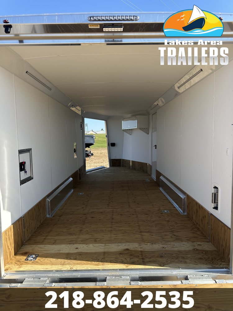 2027 NEO 7.5X23 NASX BATTLESHIP GRAY ALUMINUM ENCLOSED SNOWMOBILE TRAILER