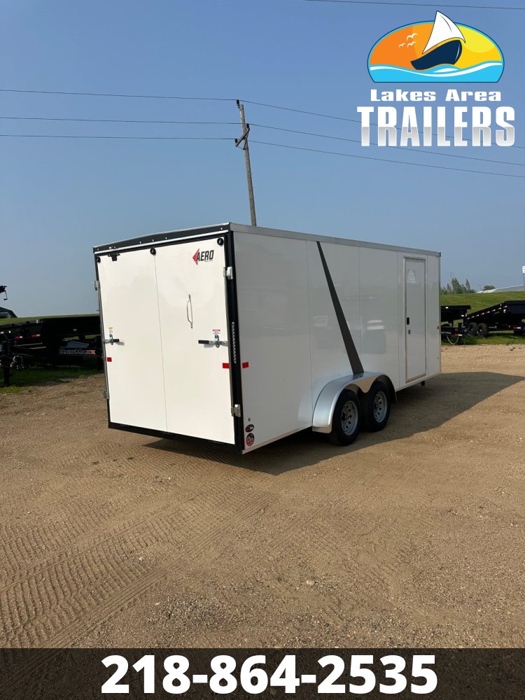 2026 AERO 7X18 WHITE ENCLOSED TRAILER