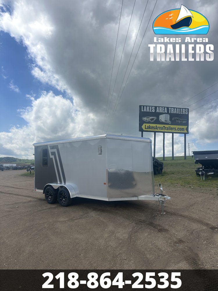2026 NEO 7X14 CHARCOAL/SILVER ALUMINUM ENCLOSED TRAILER