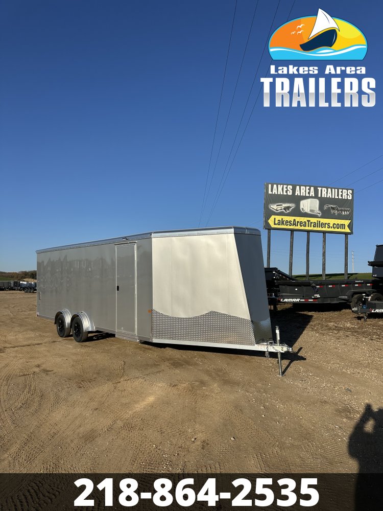 2027 NEO 7.5X27 NASX SILVER ALUMINUM ENCLOSED SNOWMOBILE TRAILER