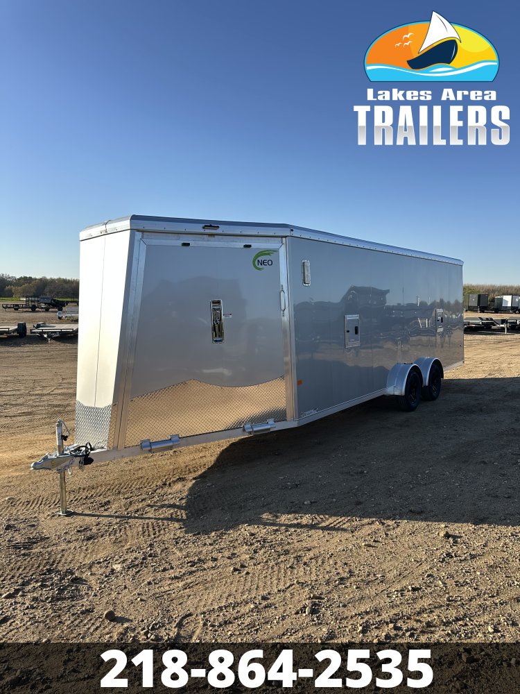 2027 NEO 7.5X27 NASX SILVER ALUMINUM ENCLOSED SNOWMOBILE TRAILER