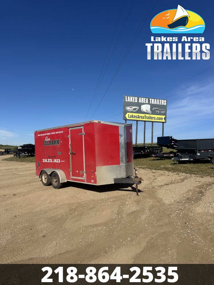 2015 AMERICAN HAULER 7X14 RED ENCLOSED TRAILER