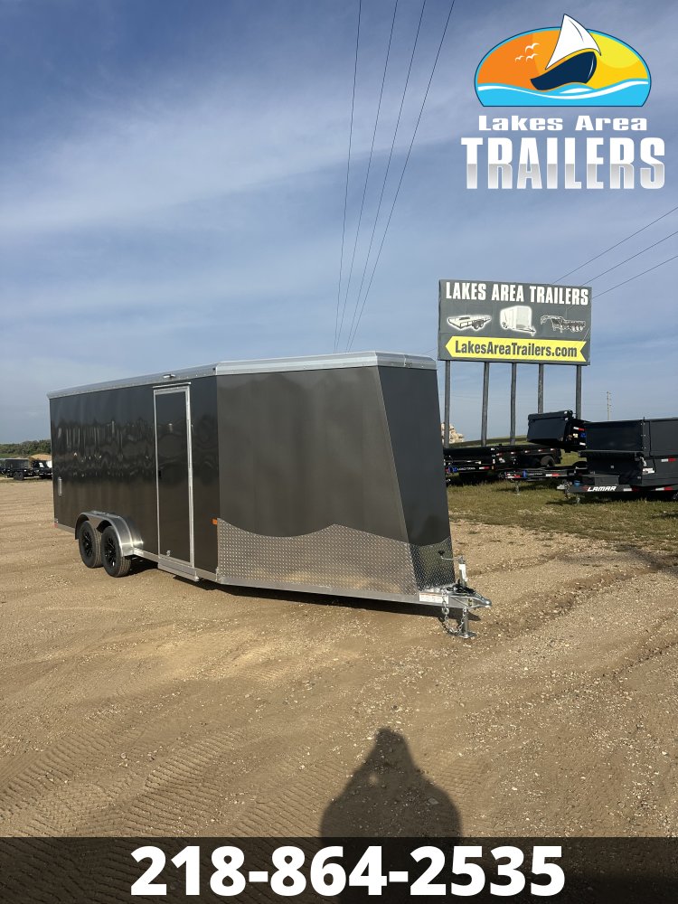 2027 NEO 7.5X23 NASX CHARCOAL ALUMINUM ENCLOSED SNOWMOBILE TRAILER