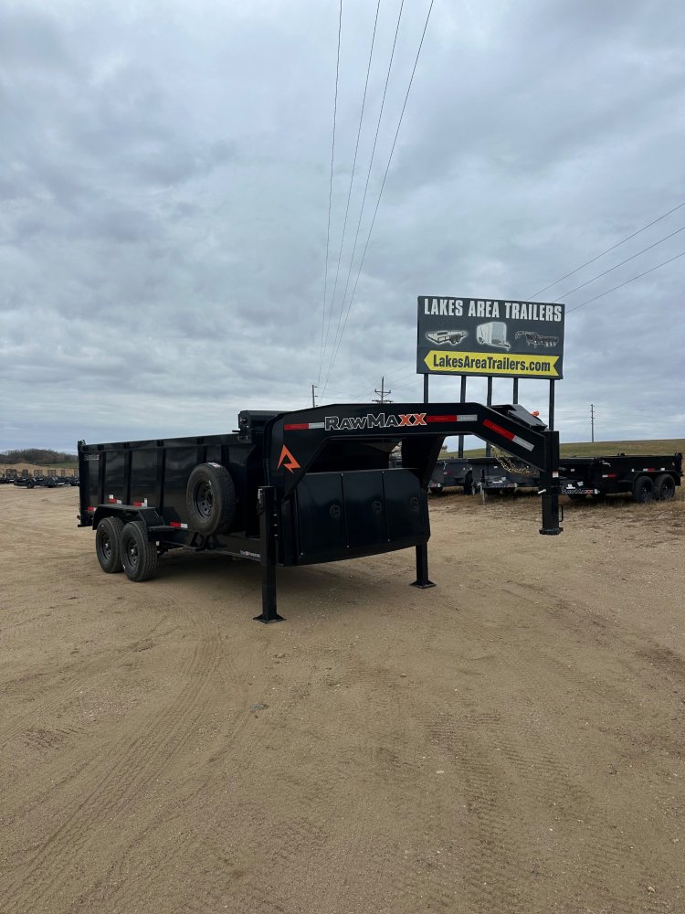 2026 RAWMAXX 83X16 LPX GOOSENECK DUMP TRAILER