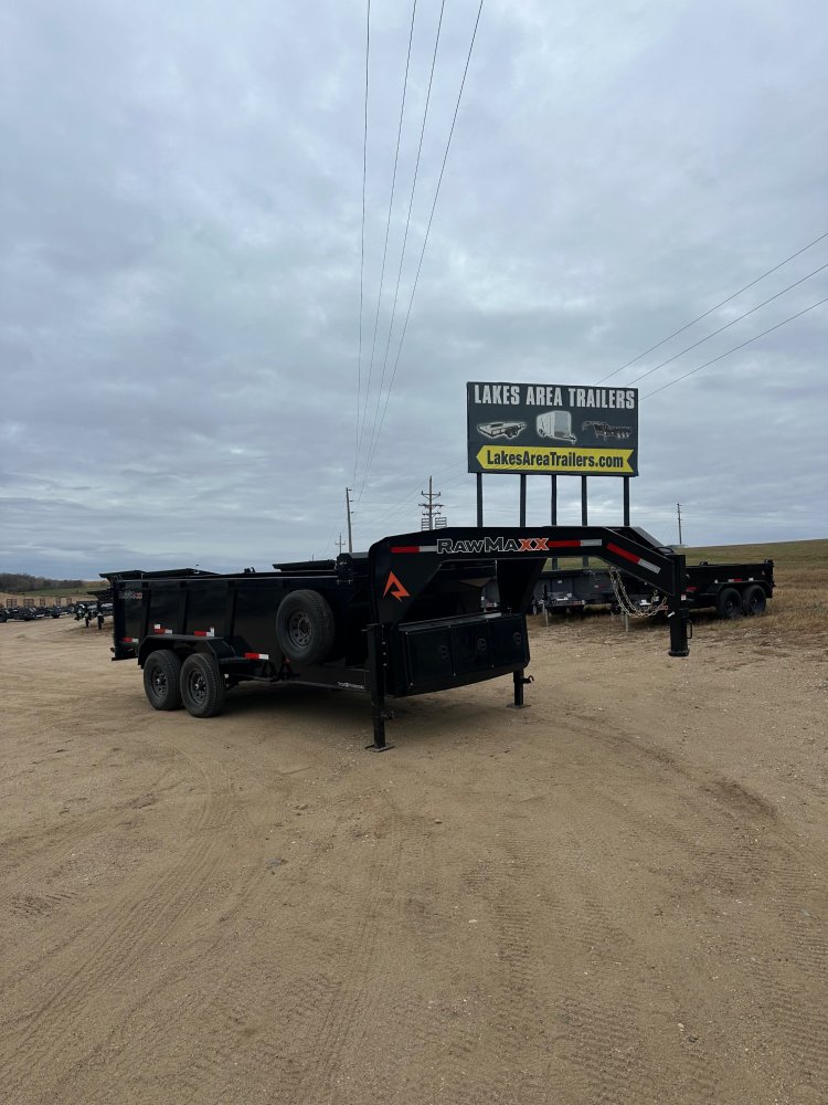 2026 RAWMAXX 83X16 LPX GOOSENECK DUMP TRAILER