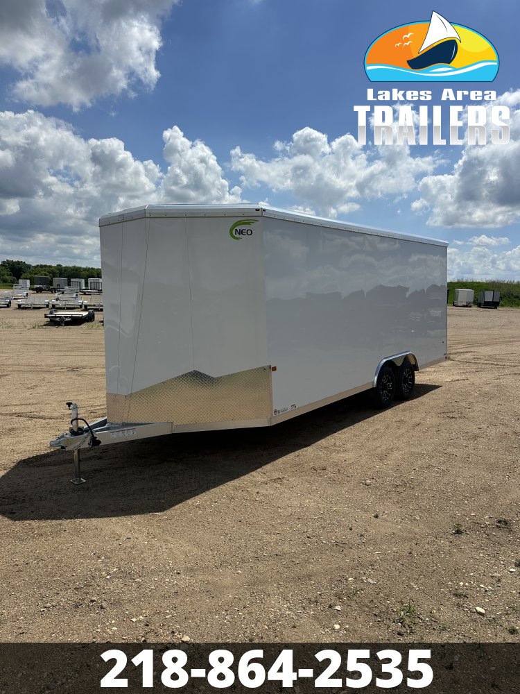 2026 NEO 8.5X20 NAUX WHITE ALUMINUM ENCLOSED TRAILER