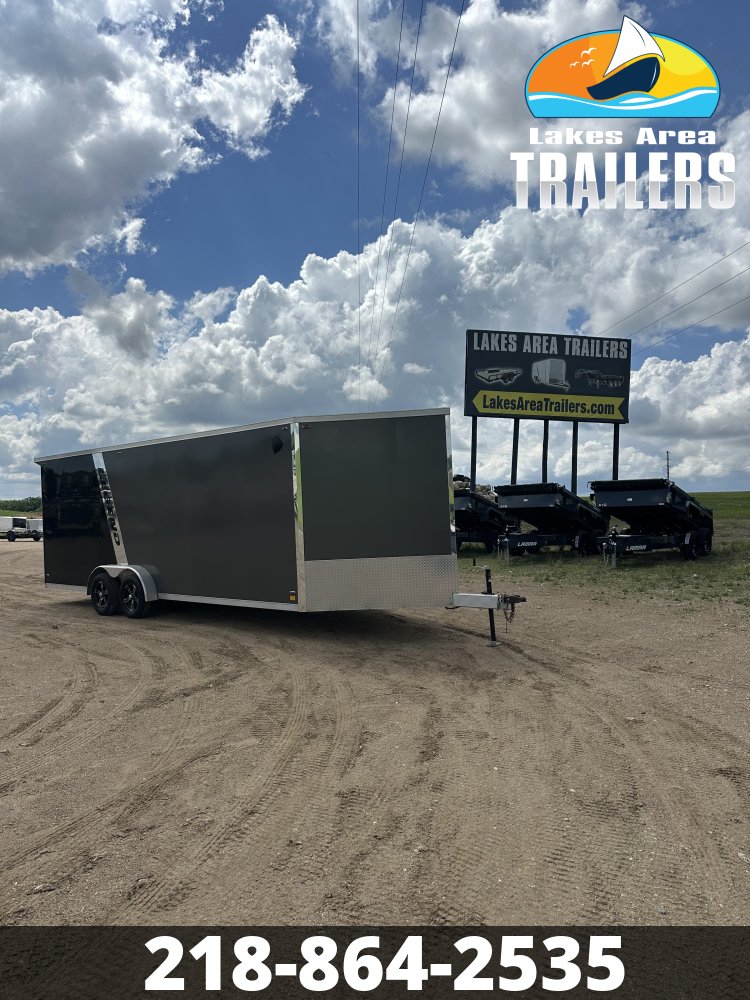 2021 LEGEND 7.5X27 CHARCOAL/BLACK ALUMINUM ENCLOSED SNOWMOBILE TRAILER