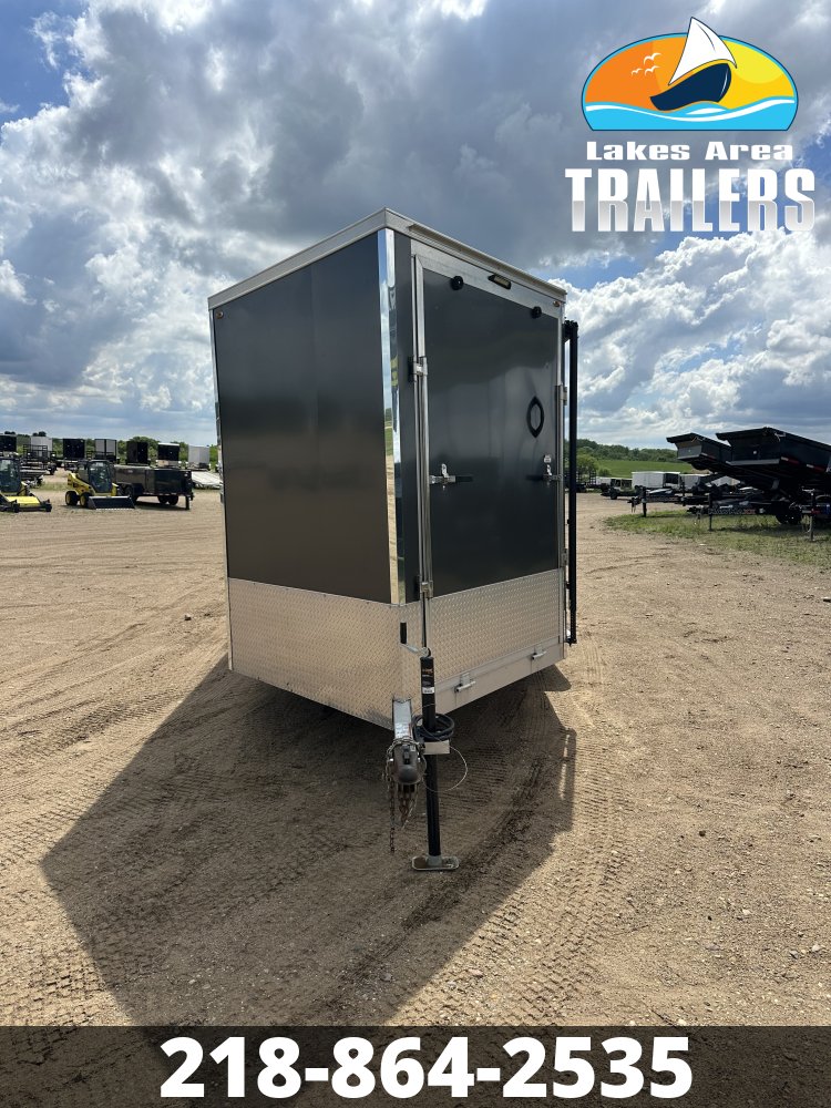 2021 LEGEND 7.5X27 CHARCOAL/BLACK ALUMINUM ENCLOSED SNOWMOBILE TRAILER
