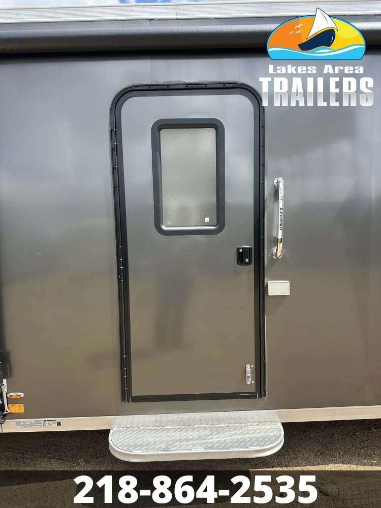 2021 LEGEND 7.5X27 CHARCOAL/BLACK ALUMINUM ENCLOSED SNOWMOBILE TRAILER