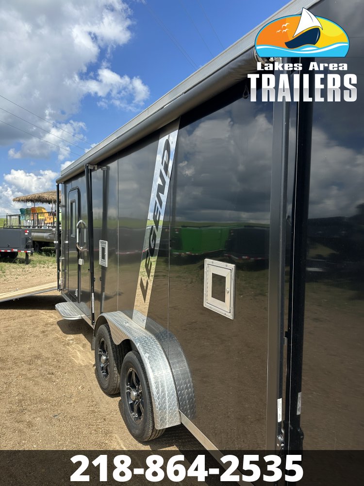 2021 LEGEND 7.5X27 CHARCOAL/BLACK ALUMINUM ENCLOSED SNOWMOBILE TRAILER
