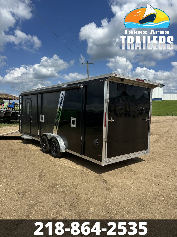 2021 LEGEND 7.5X27 CHARCOAL/BLACK ALUMINUM ENCLOSED SNOWMOBILE TRAILER