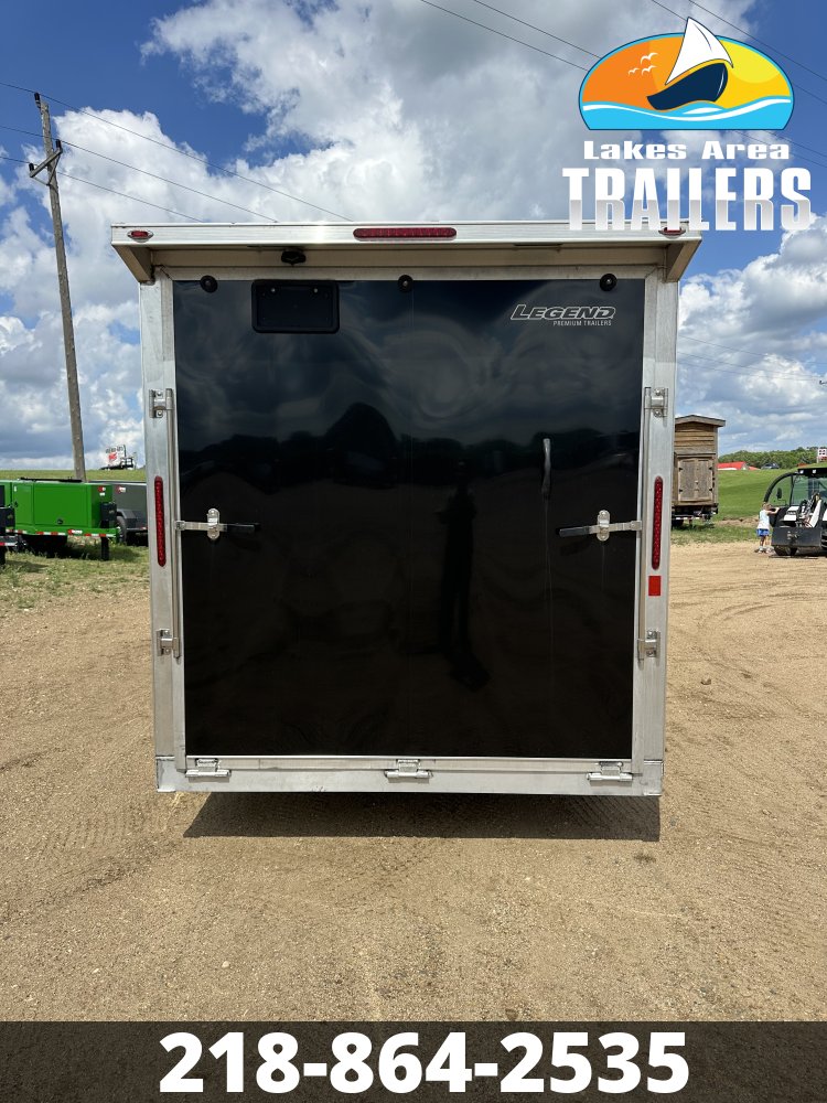 2021 LEGEND 7.5X27 CHARCOAL/BLACK ALUMINUM ENCLOSED SNOWMOBILE TRAILER