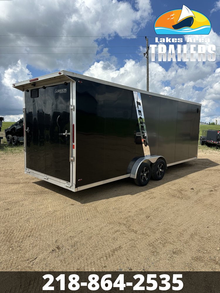 2021 LEGEND 7.5X27 CHARCOAL/BLACK ALUMINUM ENCLOSED SNOWMOBILE TRAILER