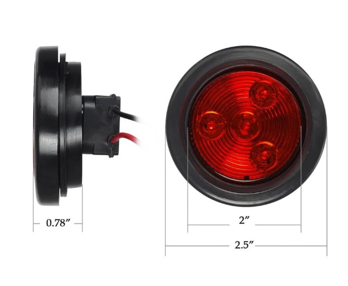Red 2" Round Side Markers