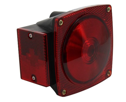 4 in square red tail light left side