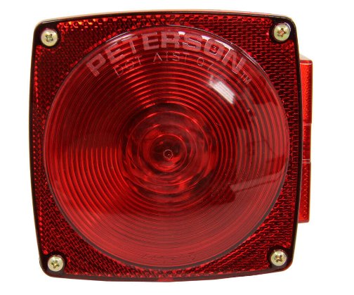Peterson Combination Trailer Tail Light - 6 Function - Incandescent - Square - Passenger Side