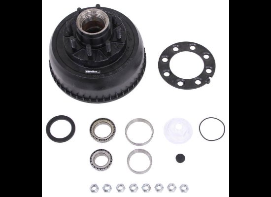 Trailer Hub Drum Assembly - 9K to 10K - 8 on 6.5 - Oil Bath - Non-ABS Drum