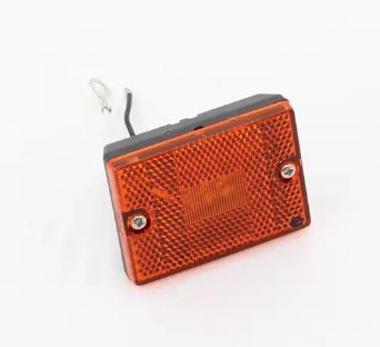 LED Clearance or Side Marker Light w/ Reflex Reflector Square - Amber Lens