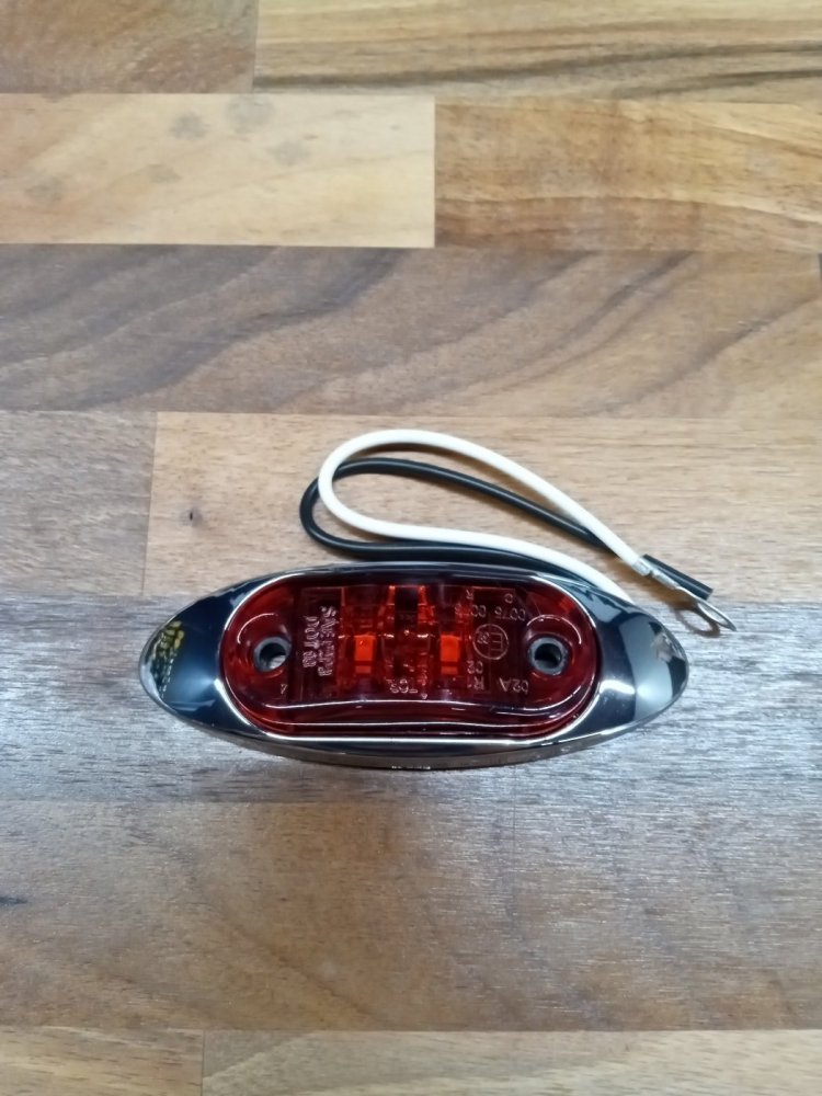 2.6X1 LED MARKER LIGHT CHROME BEZEL RED