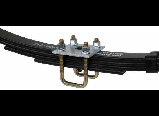 U-Bolt Kit for Mounting 1-1/2" Square Trailer Axles - 3-3/8" Long U-Bolts - Zinc