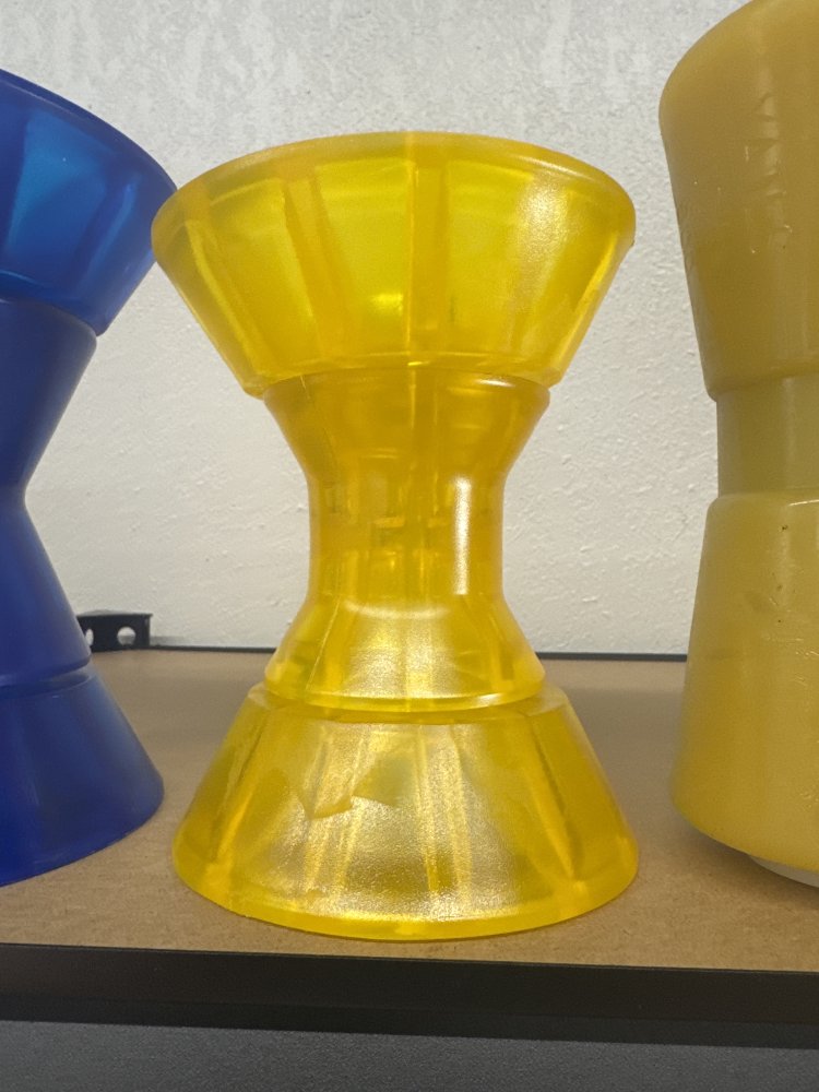 Caliber 3" V-Type Bow Roller Assembly with Bells - PVC - Yellow