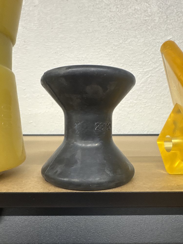 Caliber 3" Spool Roller for Boat Trailers - 1/2" Shaft - Rubber - Black