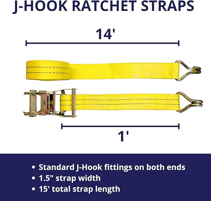 1.5" x15' Ratchet Strap 4400LB