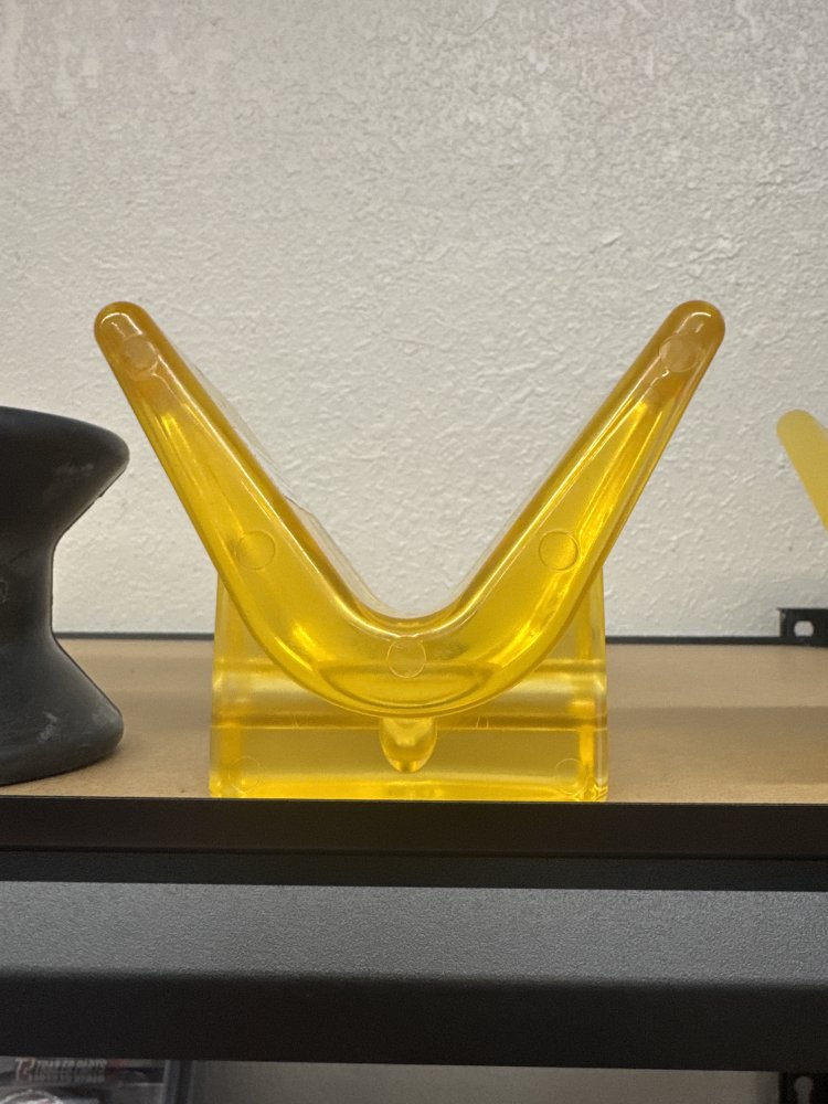 Y-Style Bow Stop for Boat Trailers - PVC - 4-1/4" Span - 1/2" Shaft - Amber