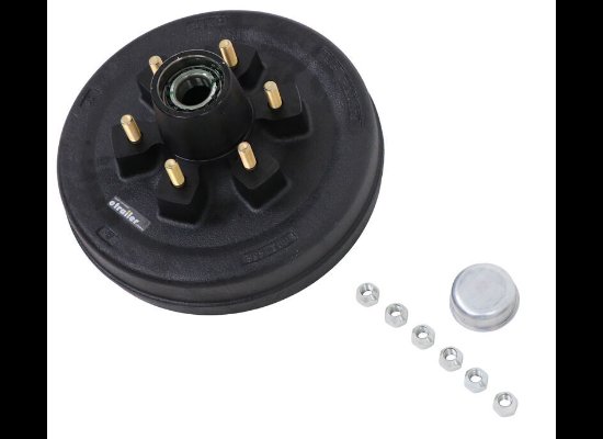 Trailer Hub and Drum Assembly - 5,200-lb and 6,000-lb Axles - 12" - 6 on 5-1/2 - Pre-Greased