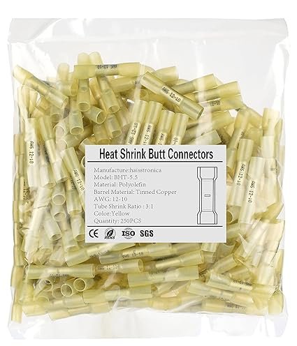 Yellow Heat Shrink Butt Connectors AWG12-10