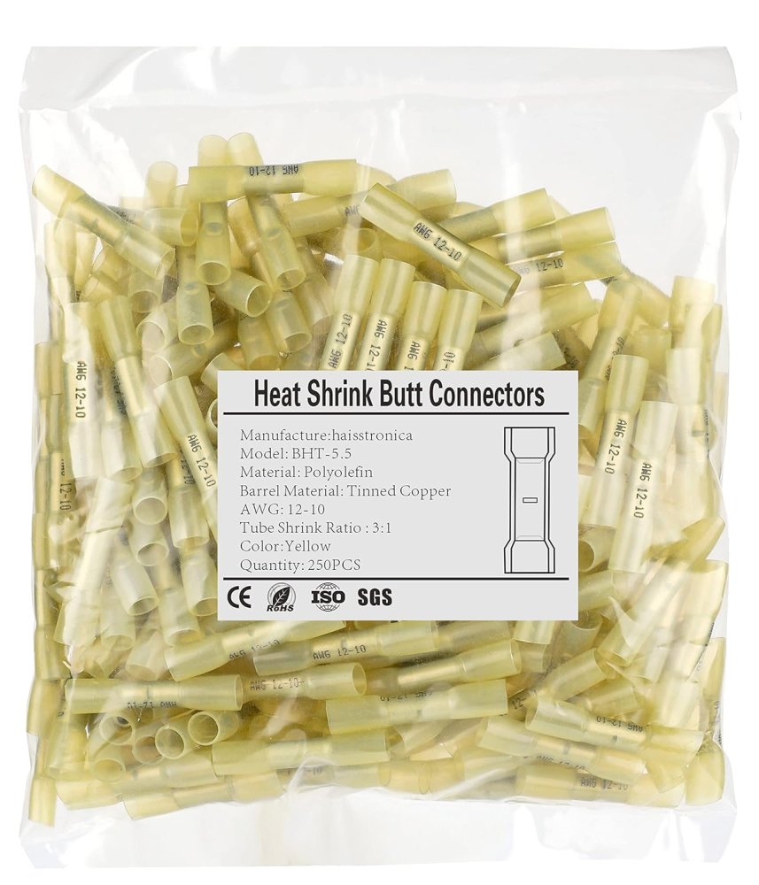 Yellow Heat Shrink Butt Connectors