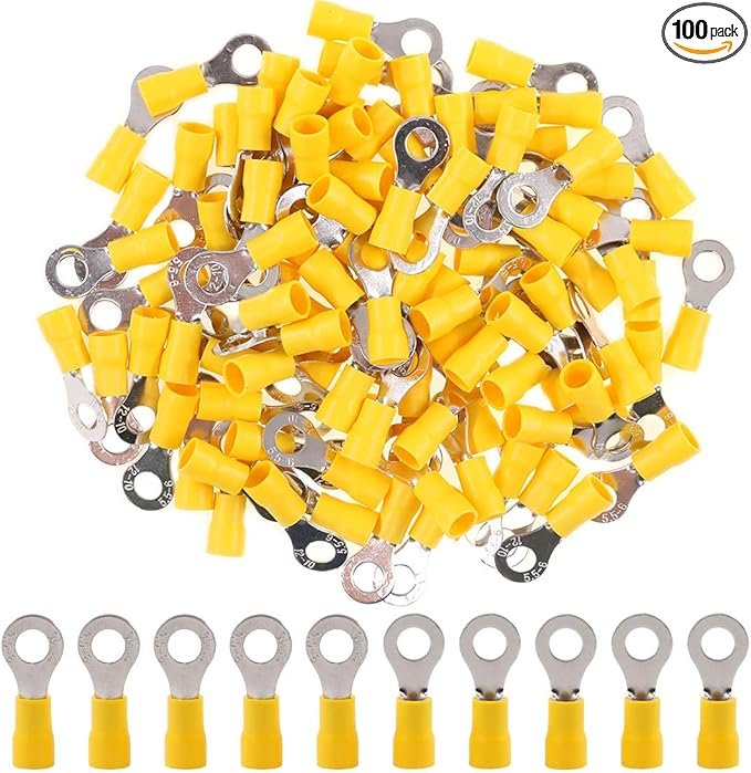 12-10AWG Insulated Terminals Ring Electrical Wire Crimp Connectors