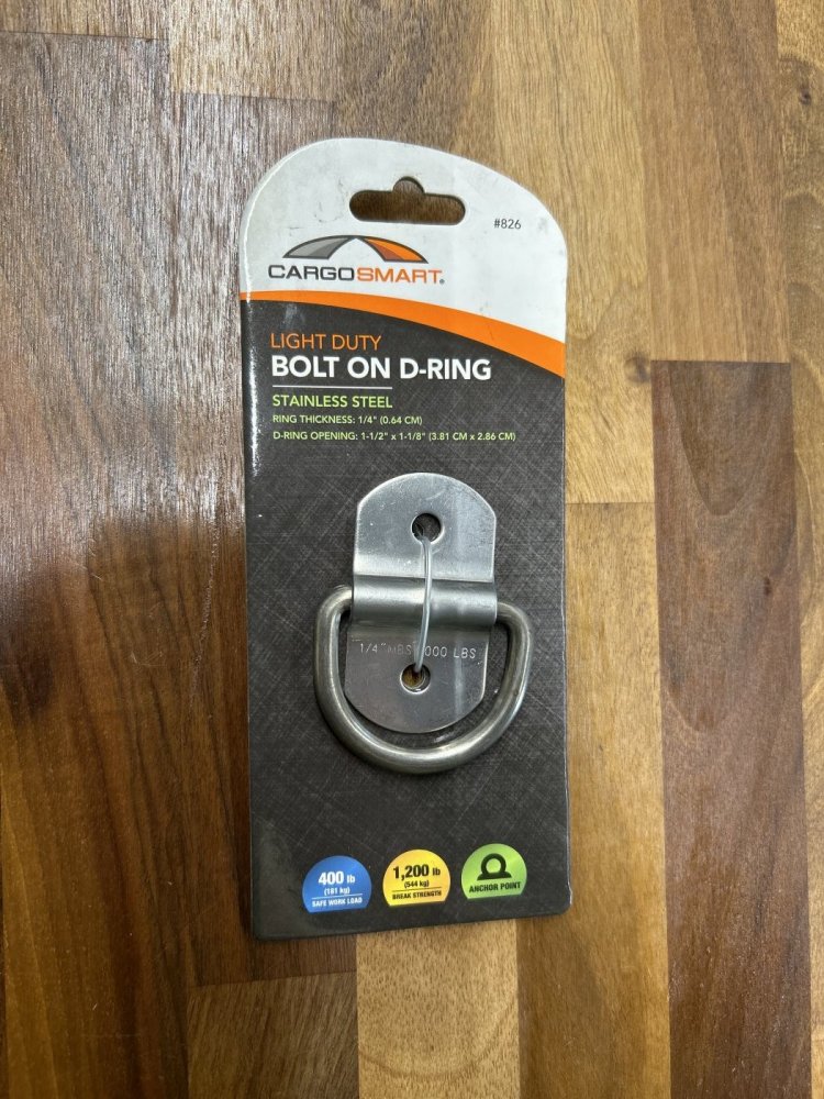 BOLT ON D-RING 1/4 X 2