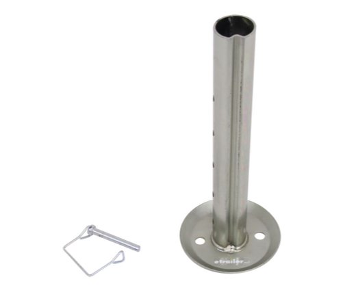 Drop Leg for etrailer and Ram Jacks - 13-1/4" Tall - 5-1/4" Diameter Footplate - Zinc