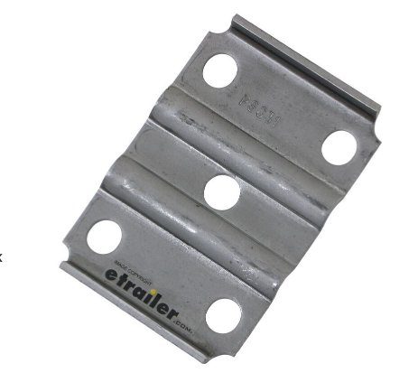 Ribbed U-Bolt Plate - 3" Diameter, Round Trailer Axle - 2" Wide Spring - 9/16" Bolts