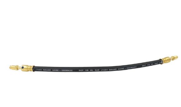 DeeMaxx Hydraulic Brake Line - Rubber - 3/16" Brass Male Inverted Flares - 1' 4" Long