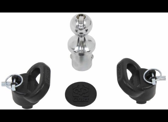 Curt Ball and Safety Chain Loops Kit for Ram Underbed Gooseneck Hitch - 30K