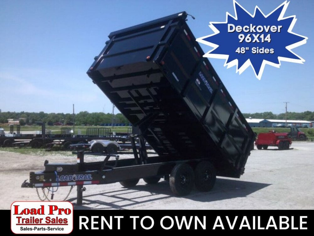 96" X 14' Deckover Tall Sided Dump Trailer 14K GVWR