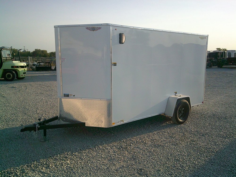 6X12 Flat Top V-Nose Enclosed Trailer 2990K
