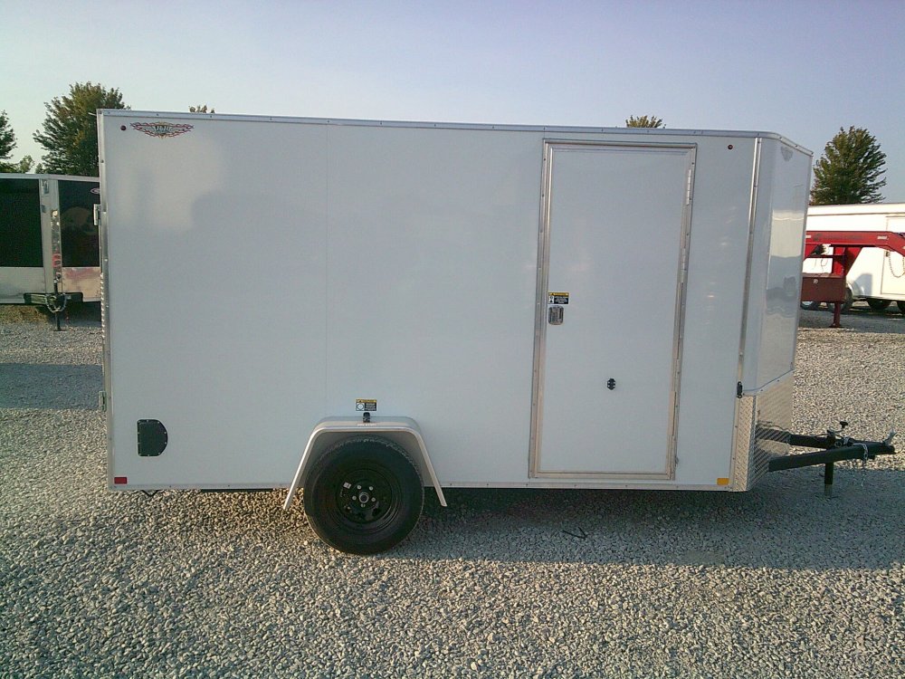 6X12 Flat Top V-Nose Enclosed Trailer 2990K